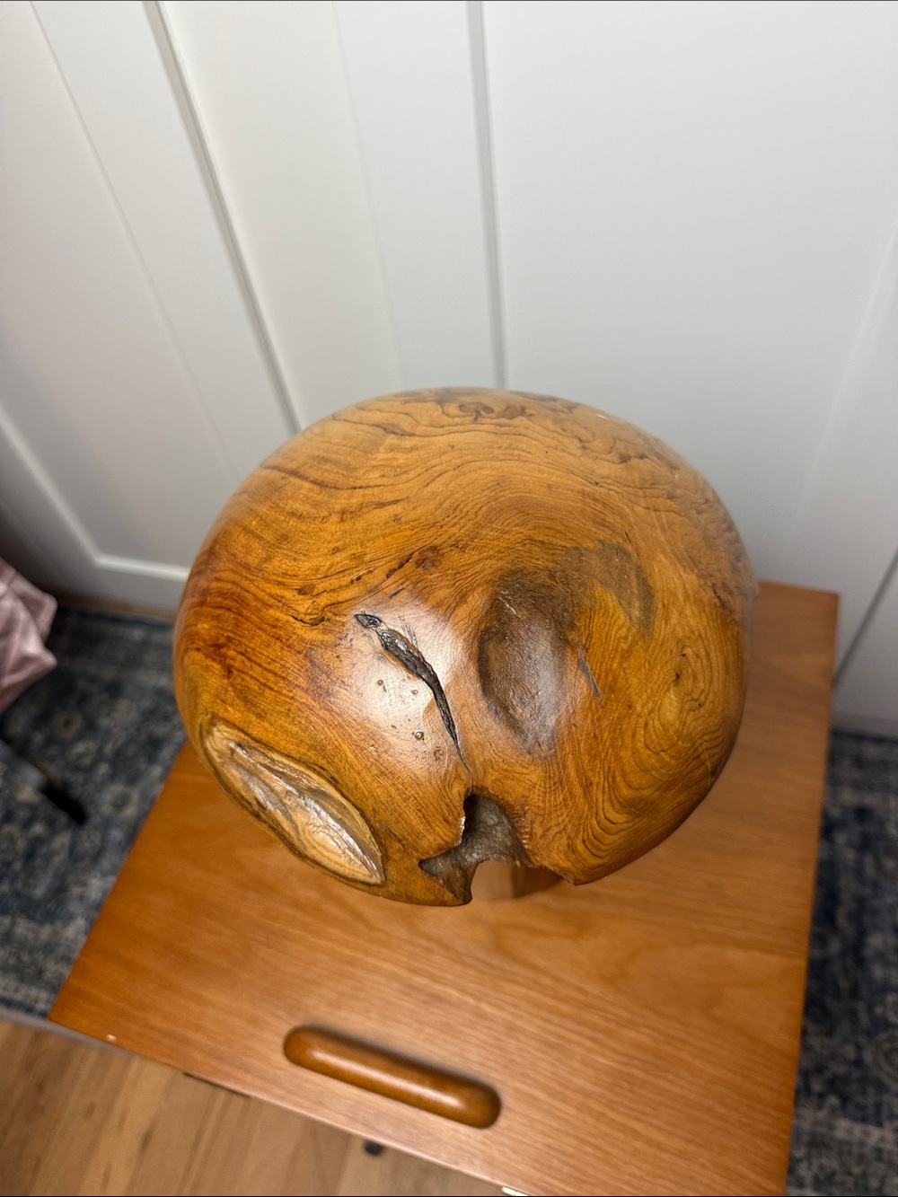 Brown Teakwood Handmade Live Edge Mushroom Sculpture with Natural Smooth Finish - Picture 3 of 11